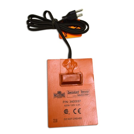 Zerostart Silicone Pad, Adhesive - 420W, 120V, 3.5A - 6-1/2in. 16.5 Cm X 4-1/2in. 11 Cm Csa/Ce 3400087